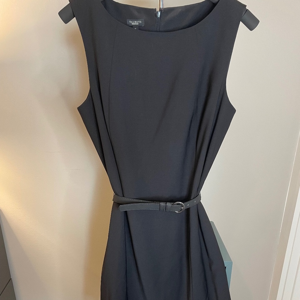 Stylish Talbots Black Sheath Dress Size 14 NWT